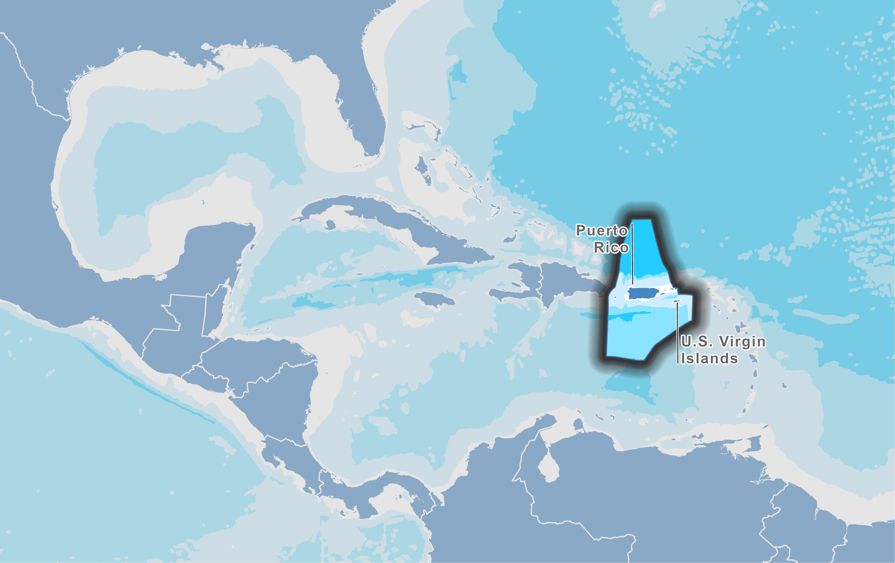 Caribbean region map